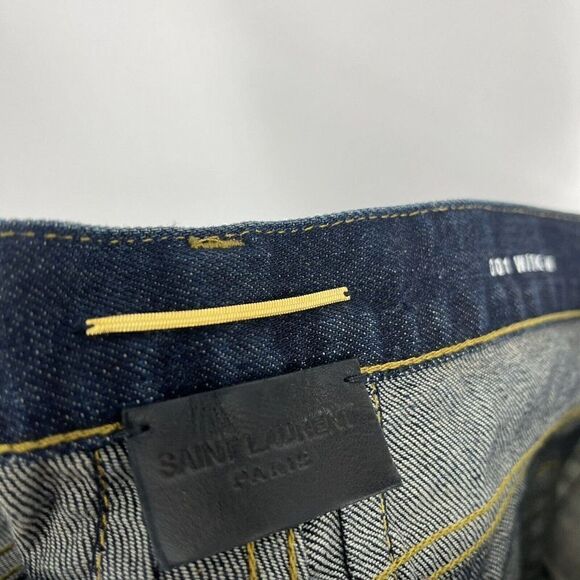 Saint Laurent Jeans Size 33 Womens D01 W/SK-LW Skinny Stretch Denim Dark Wash - Picture 7 of 11